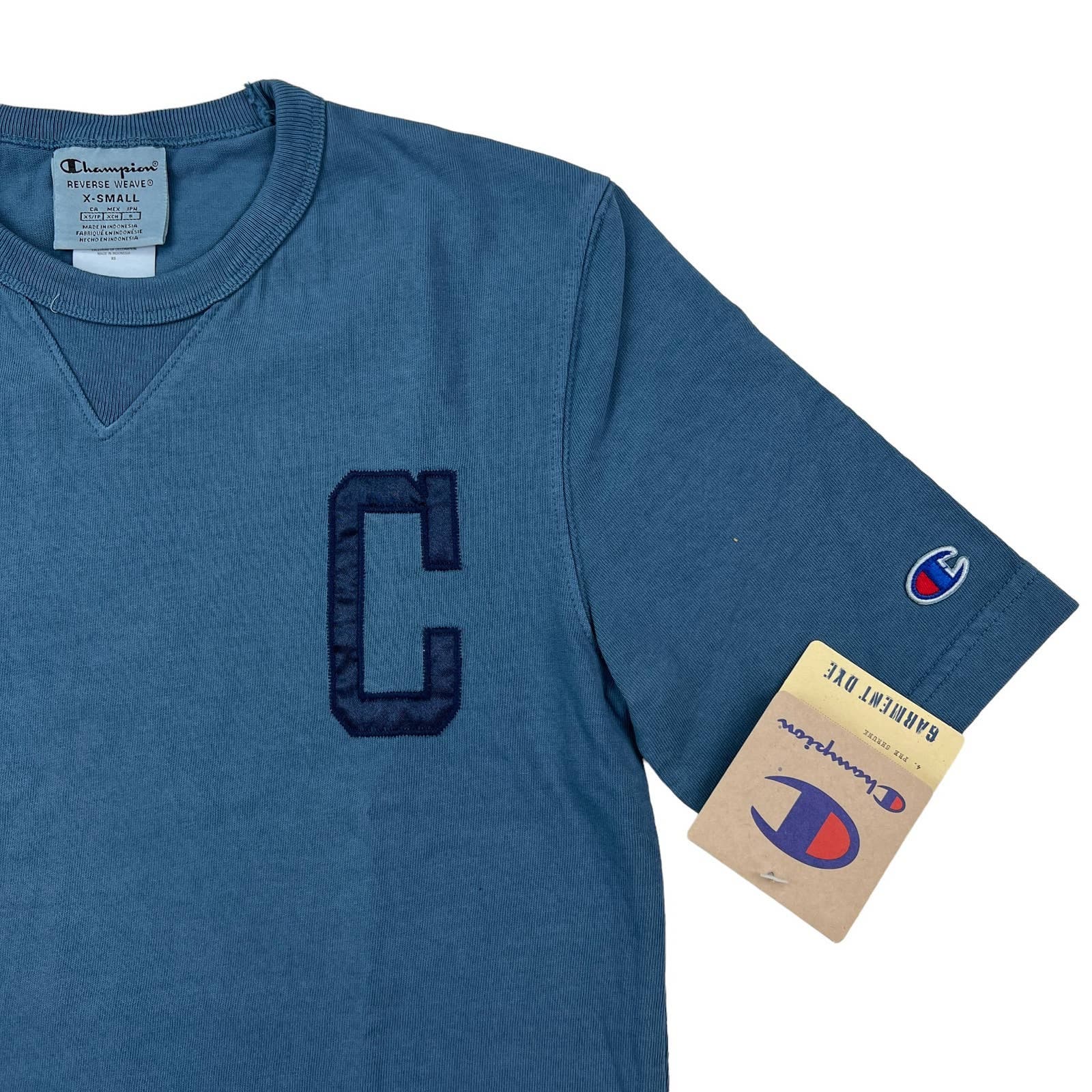 Champion Men Blue T-Shirt Crew Neck Short Sleeve US XS