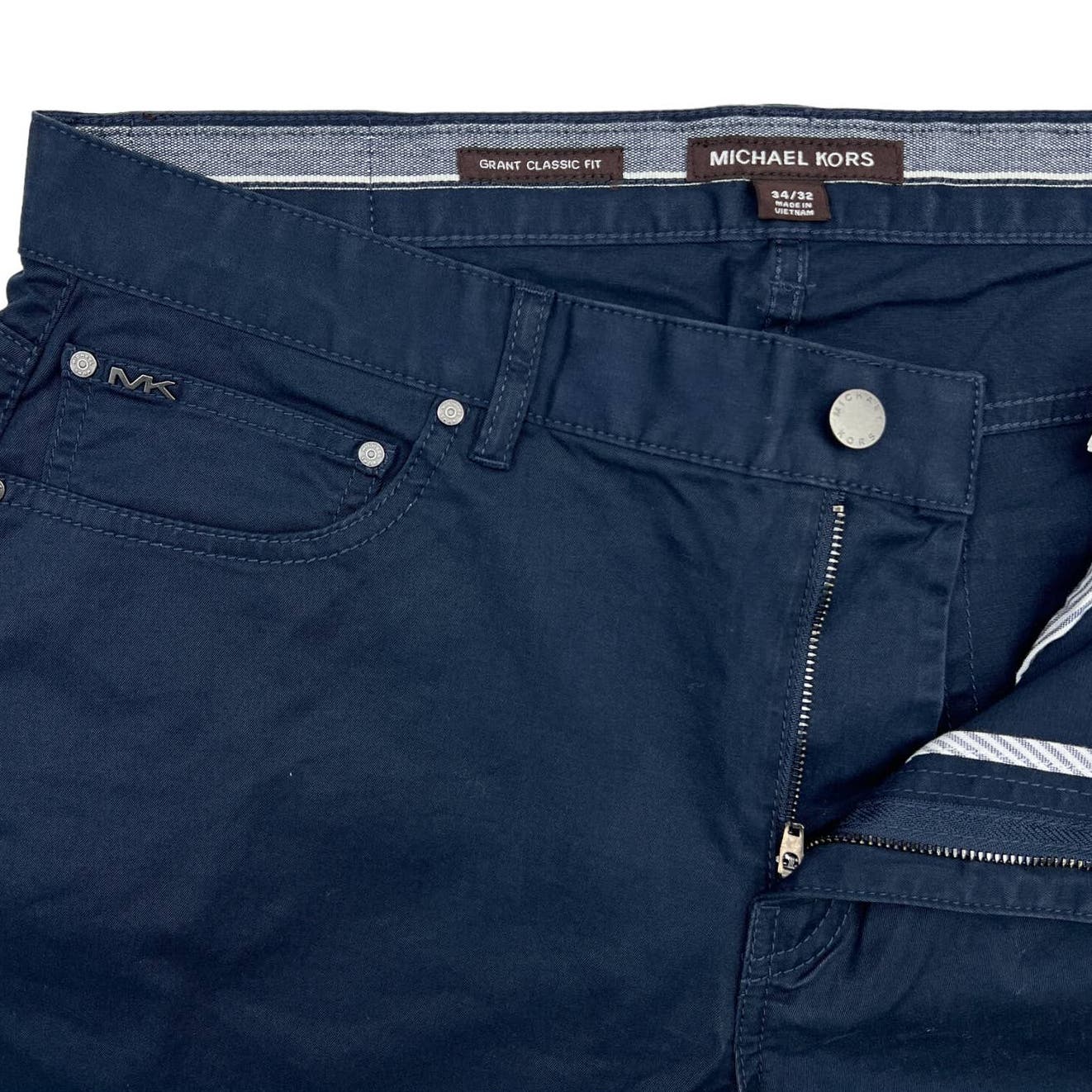 Michael Kors Men Midnight Blue Pants US 34x32 Classic Fit Slim