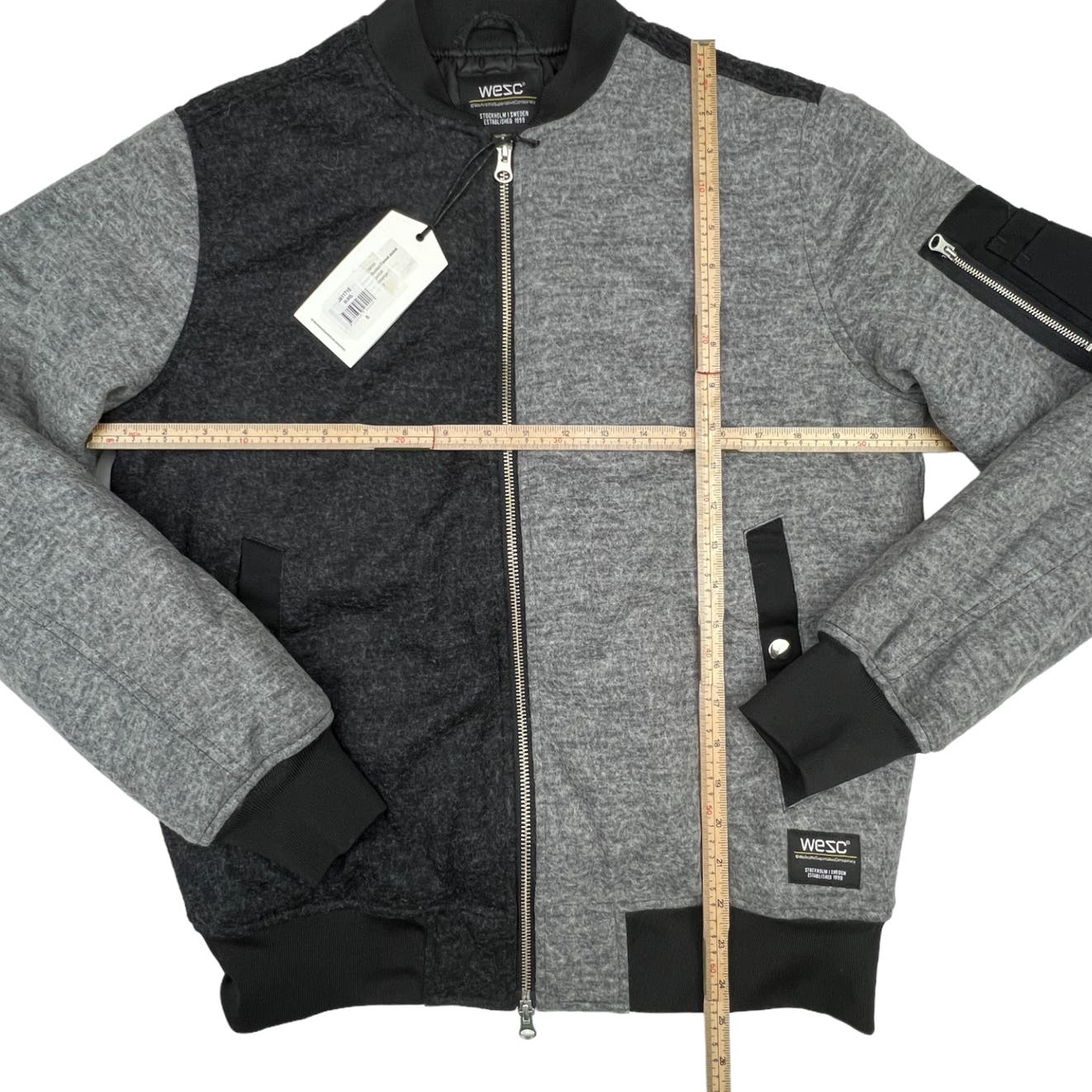 Wesc Mumel Men US S Melange Grey Jacket Flannel Bomber
