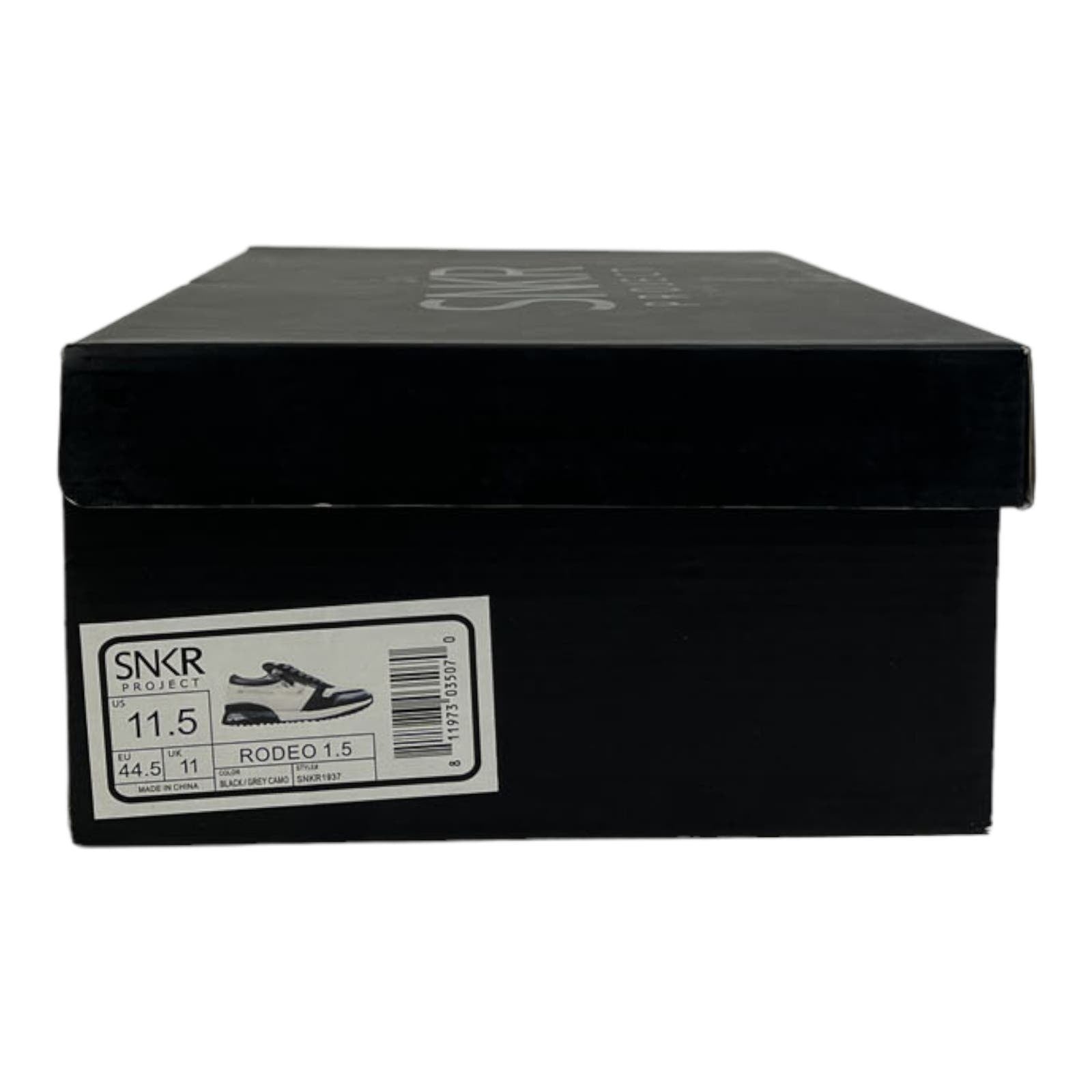 SNKR Project Men US 11.5 Rodeo 1.5 Black Grey Camo Sneakers