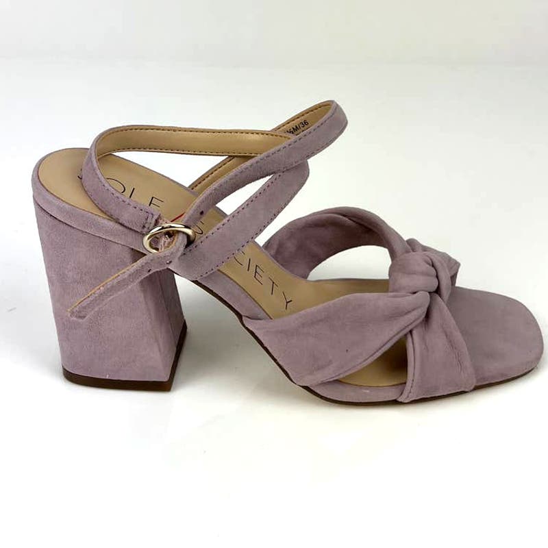 Sole Society Women US 5.5 Lavender Suede Ankle Strap Sandals