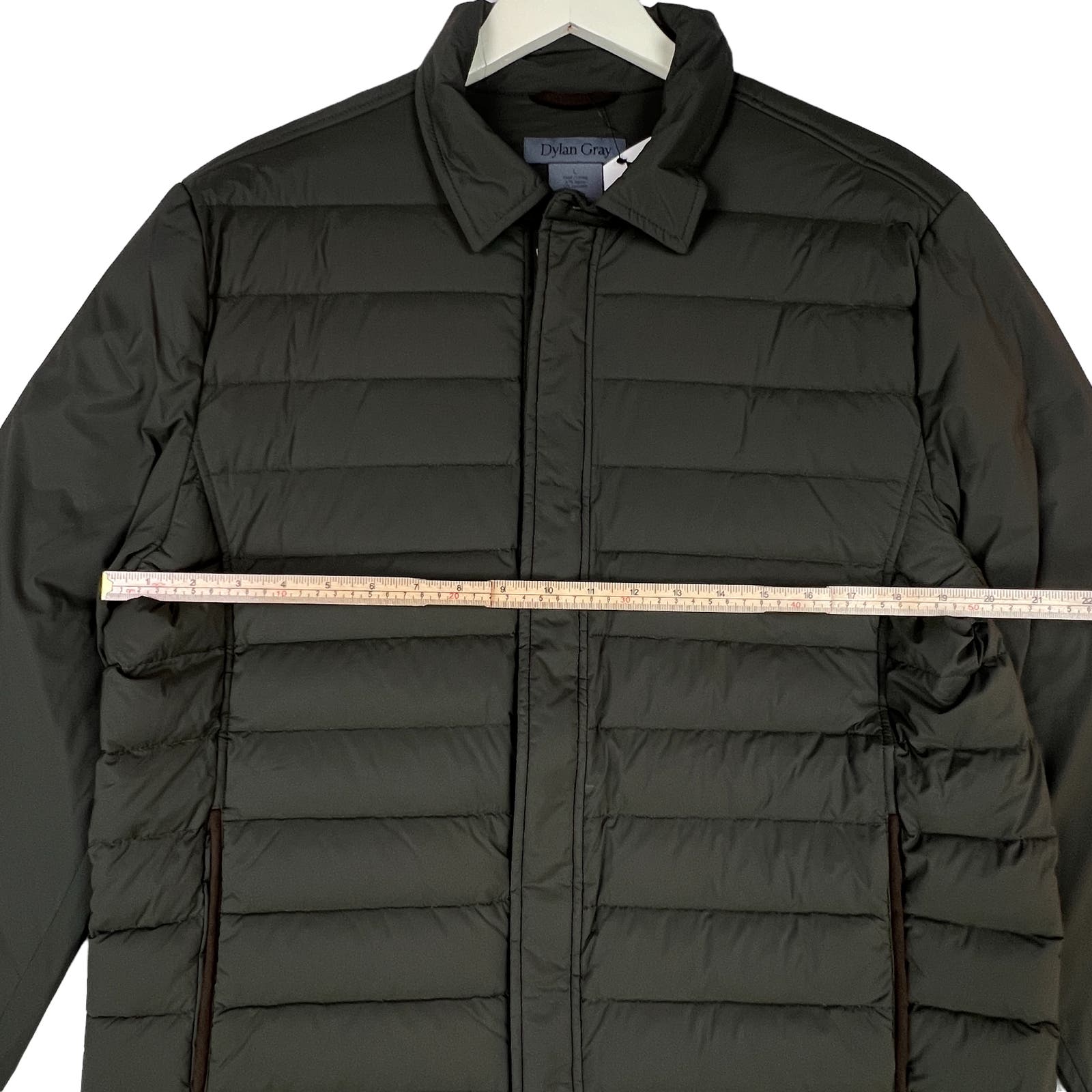 Dylan Gray Men Olive Green Down Full-Zip US L Casual Winter Puffer
