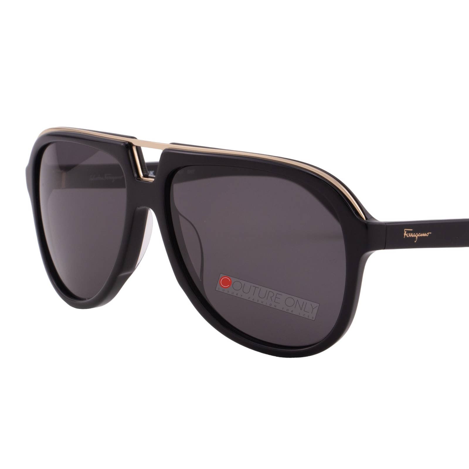 Men Aviator Black Gold Sunglasses