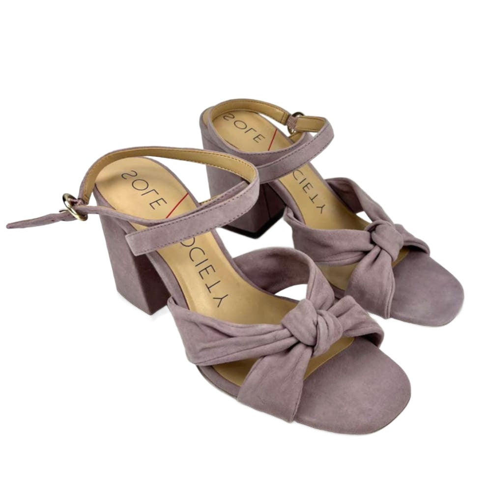 Sole Society Women US 5.5 Lavender Suede Ankle Strap Sandals