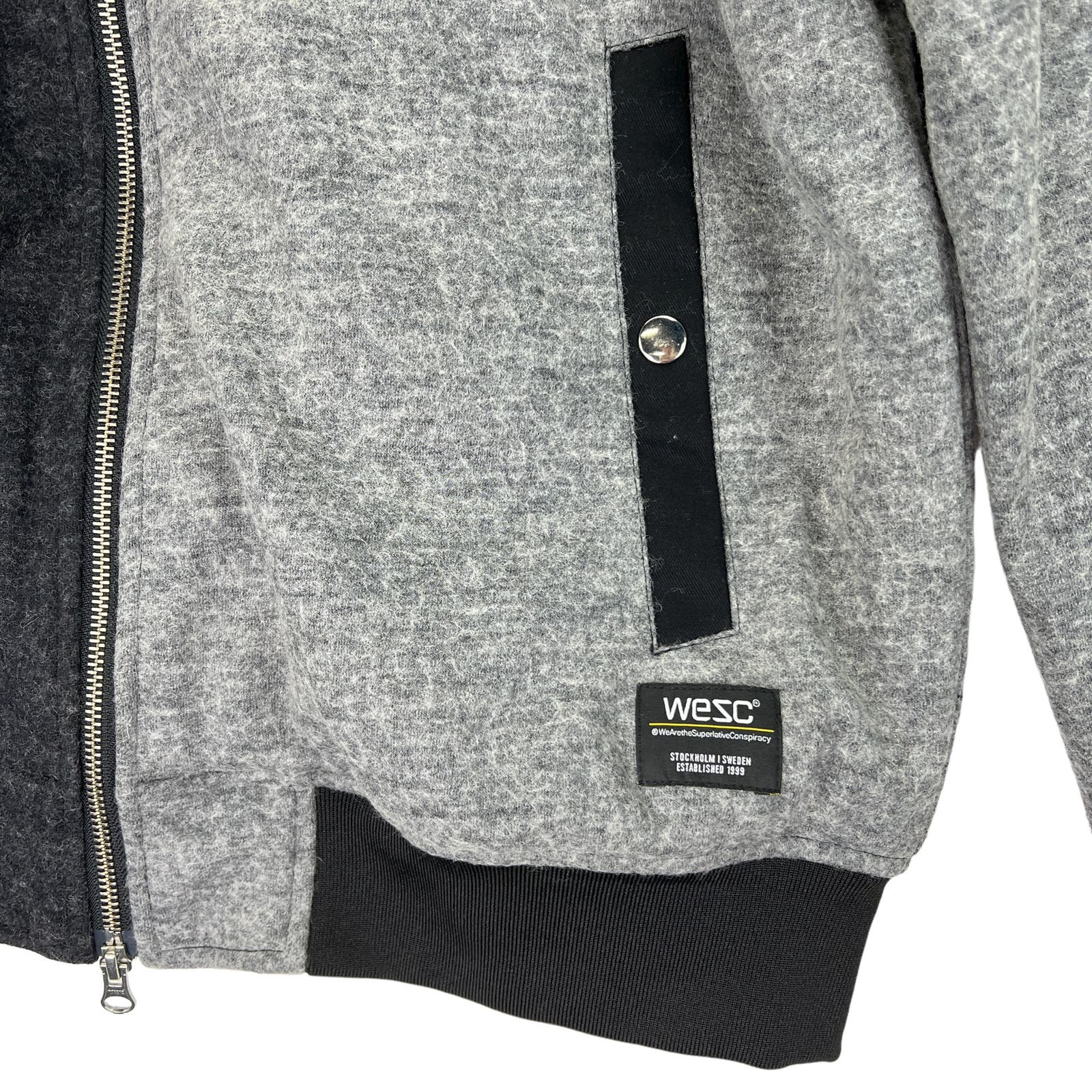 WESC Multi Gray US Men XL / Women XXL Bomber Blocked Flannel Jacket