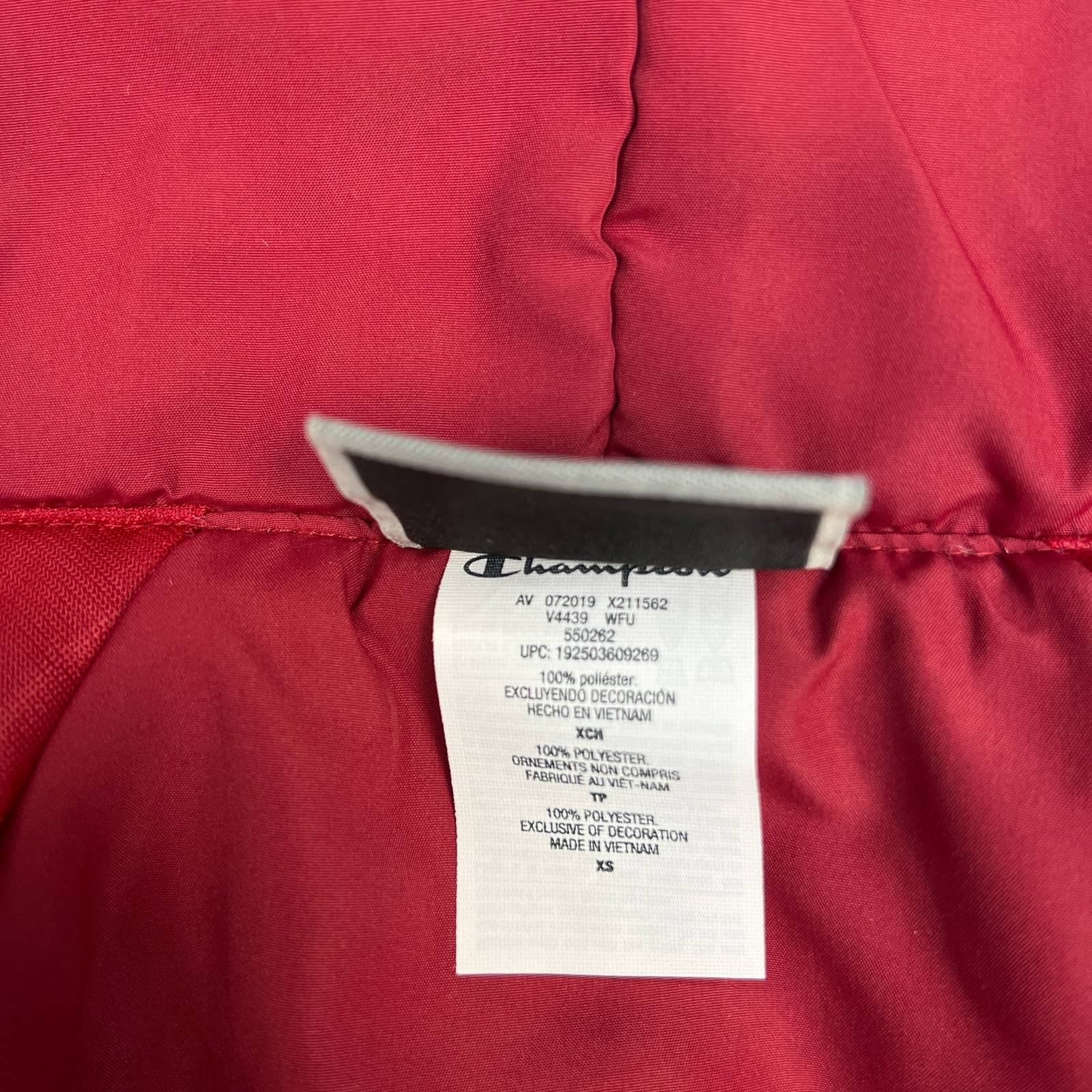 Champion Woman Red Long Jacket US XS Sport Casual Hooded