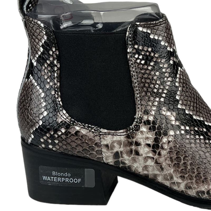 Blondo Women 6 US Emelia Brown Snake Leather Waterproof Ankle Boots