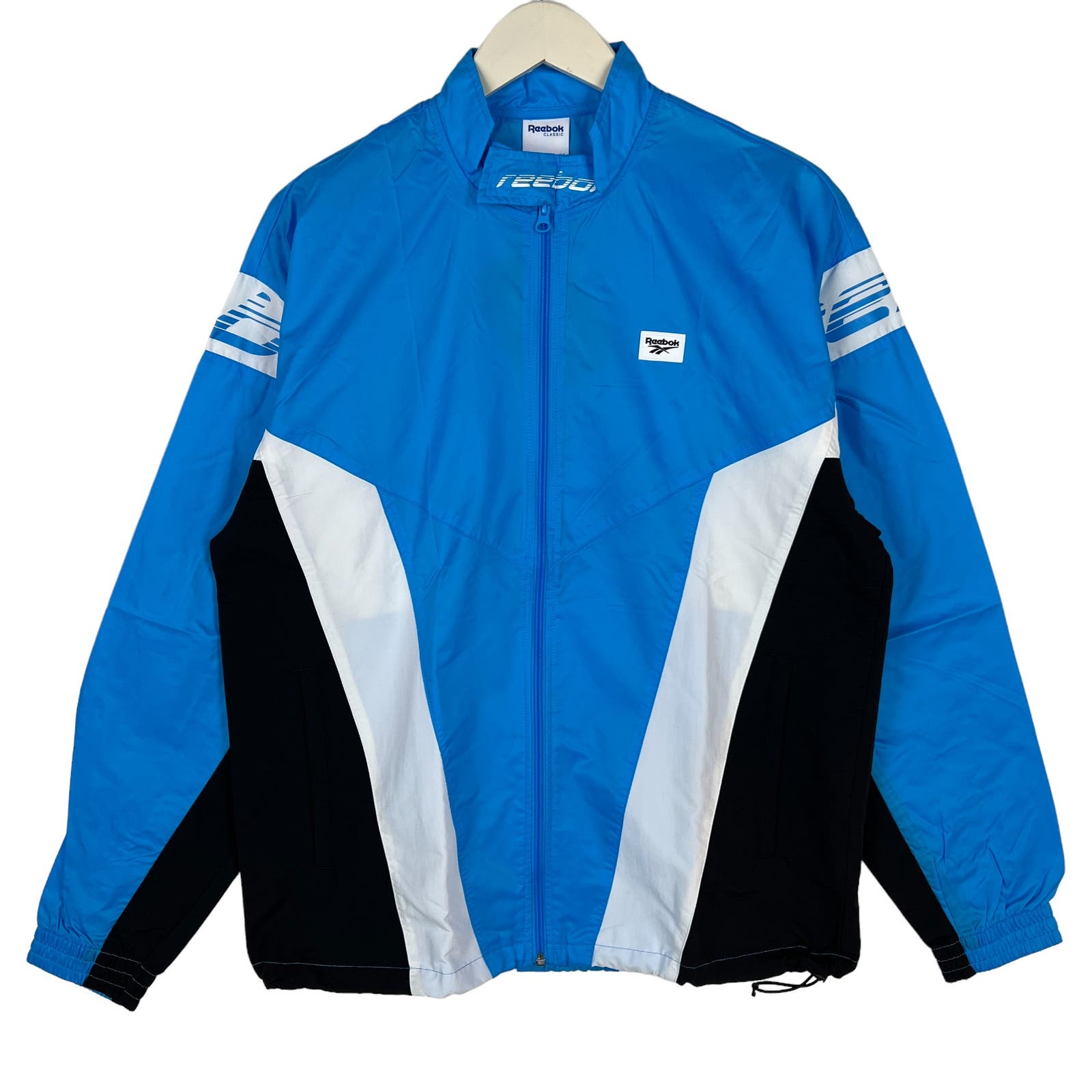 Reebok Classic Men Blue Windbreaker US M Track Jacket Zip Up