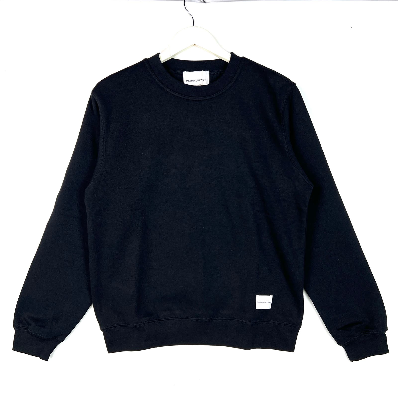 MKI Miyuki Zoku Men Basic Crew US S Black Sweatshirt Long Sleeve