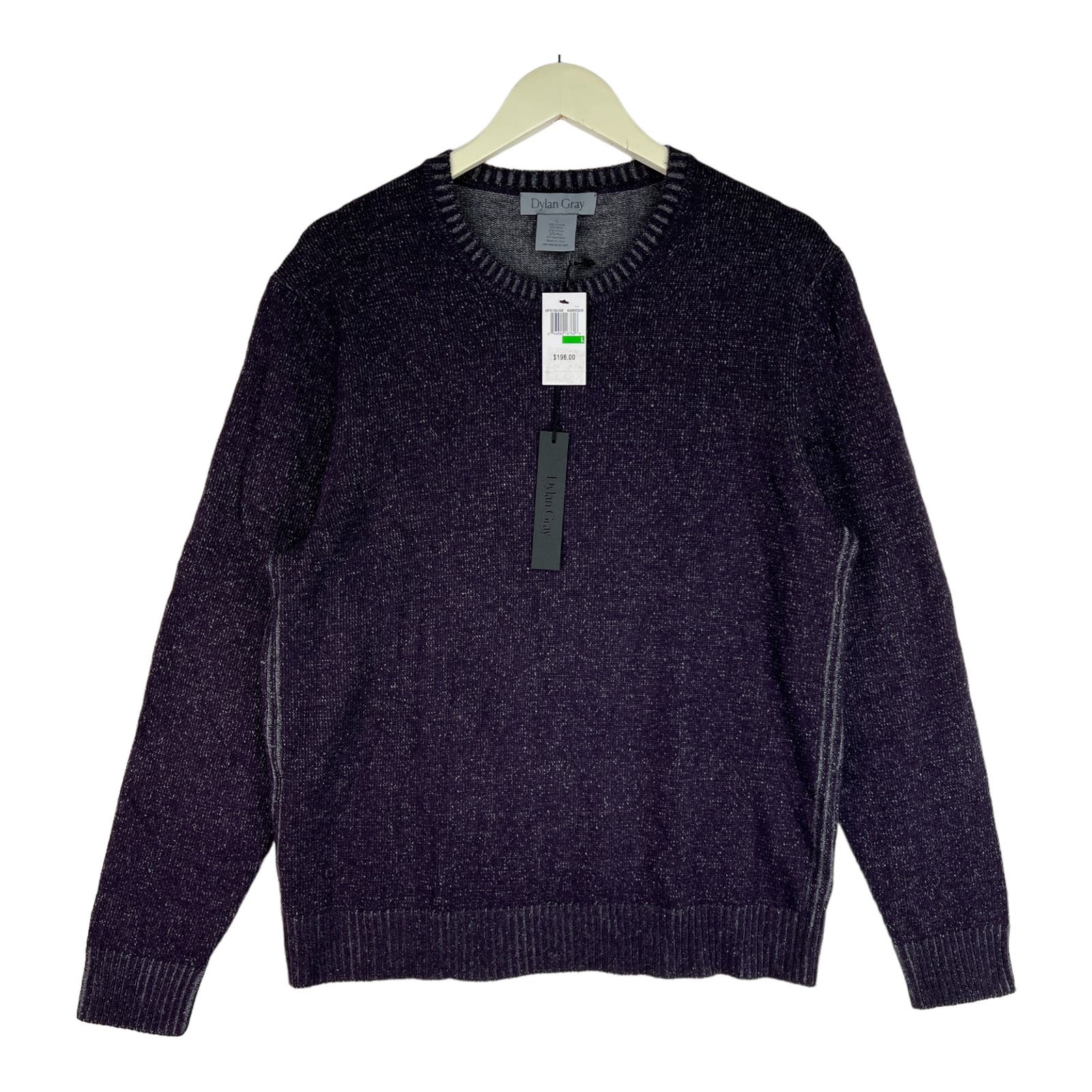 Dylan Gray Men Purple Grey Crew Neck US L Sweatshirt With Cashmere