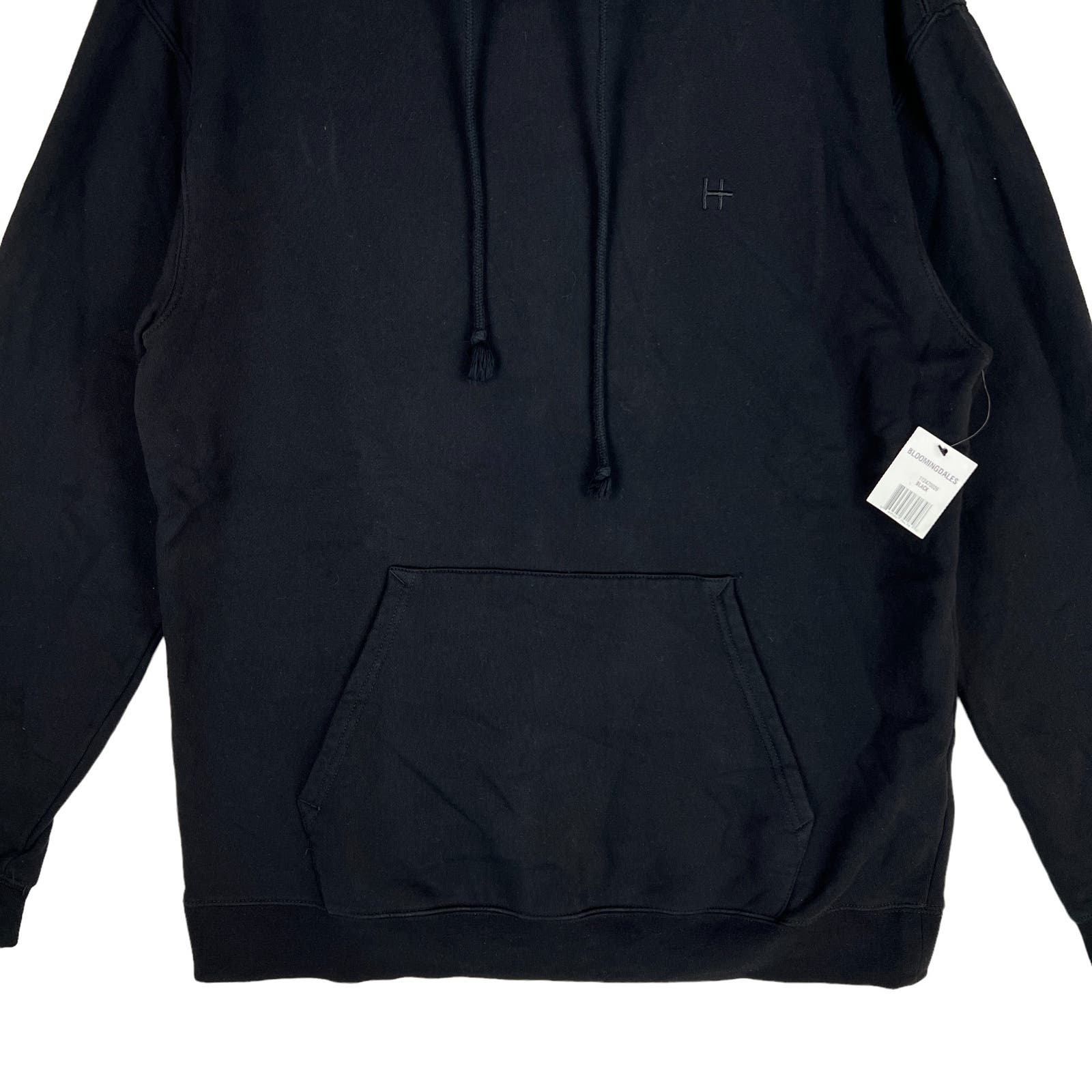 Hudson Authentic Men Black Hoodie US S Long Sleeve Pullover 100% Cotton