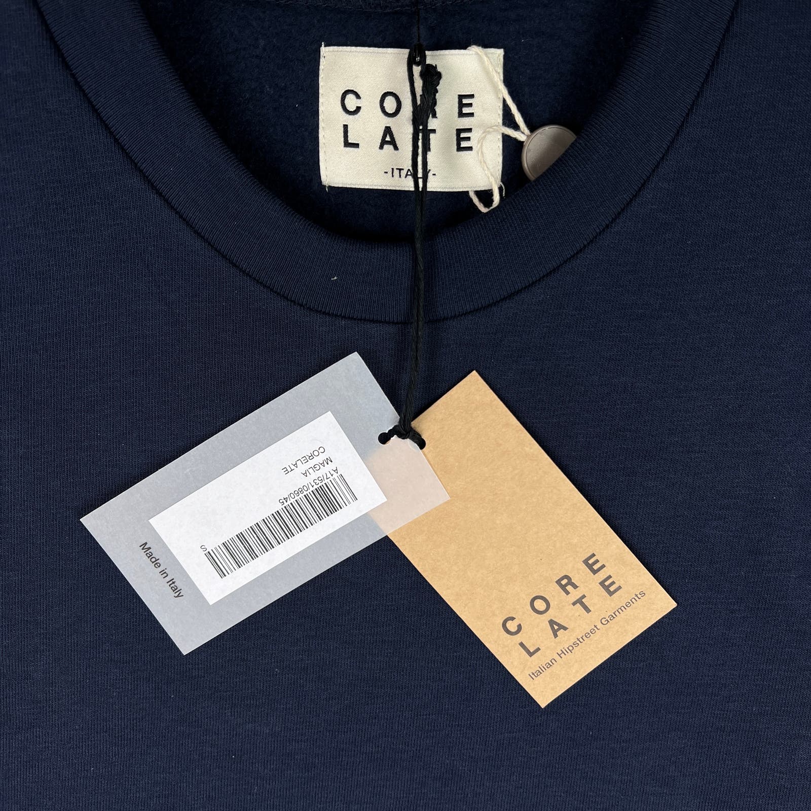 Corelate Men Small Navy Blue Sweatshirt US S Long Cotton Sleeve