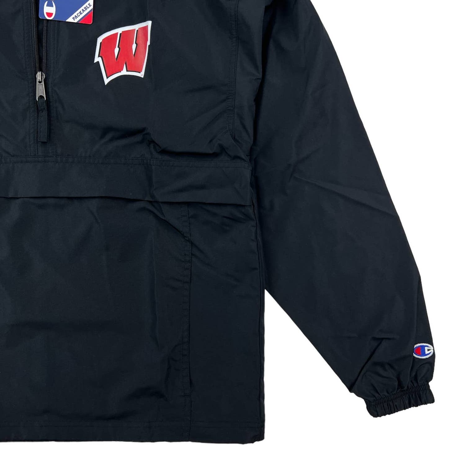 Champion Men Black Hoody US S Anorak Sport Windbreaker