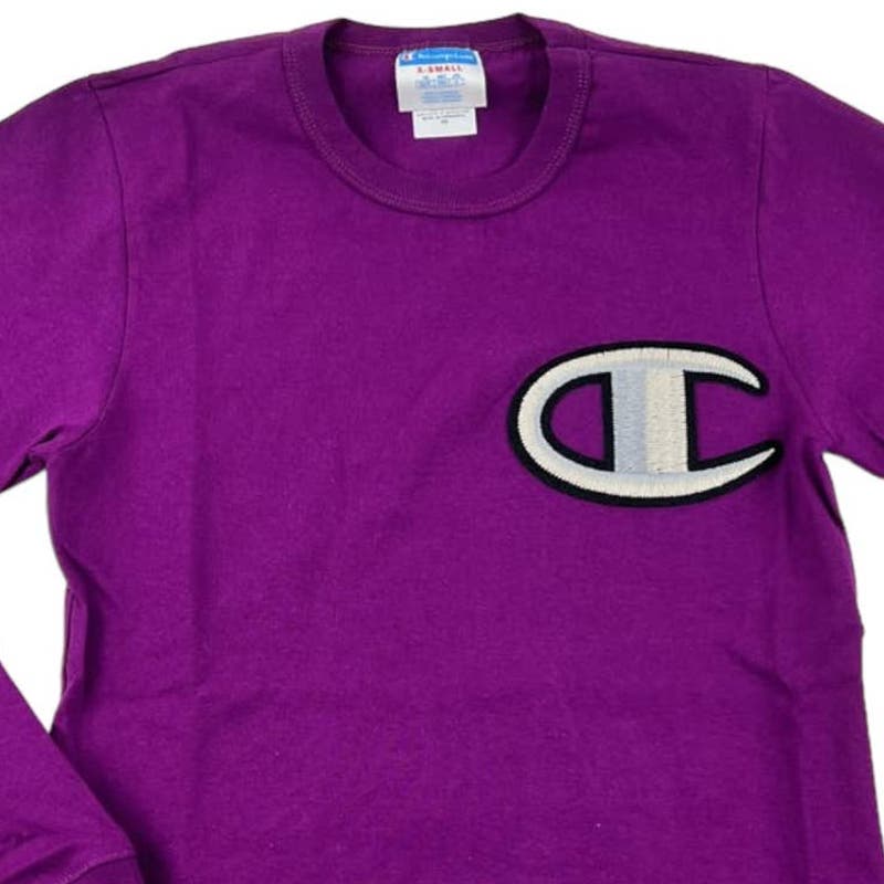 Champion Men Purple  T-Shirt US XS Issue Long Sleeve Tee