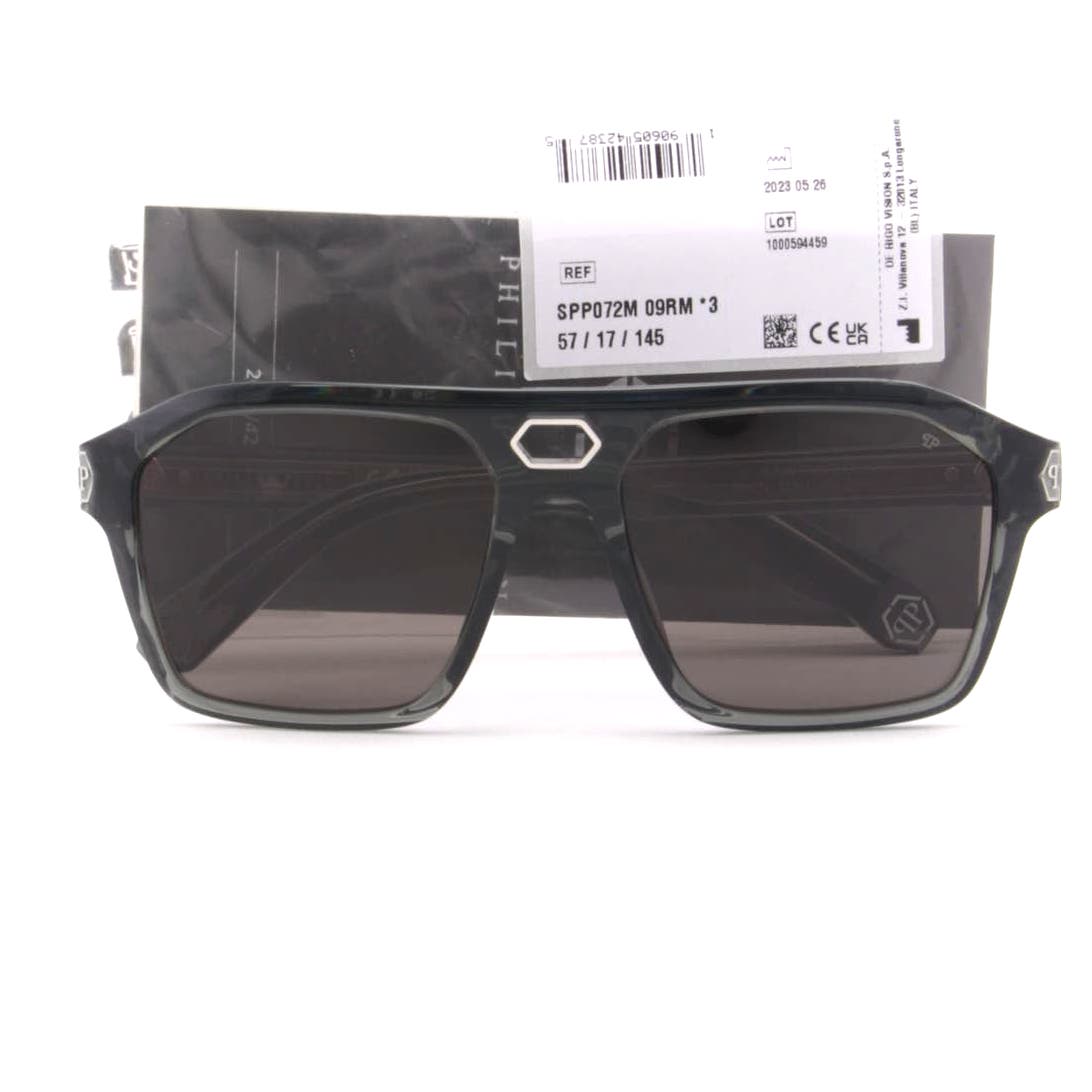 Men Square Sunglasses SPP072M-09RM Transparent Green Frame