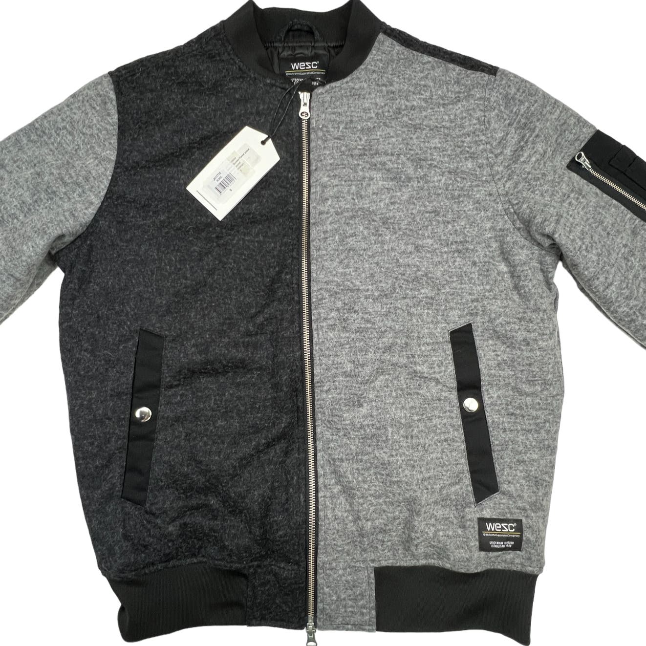 Wesc Mumel Men US S Melange Grey Jacket Flannel Bomber