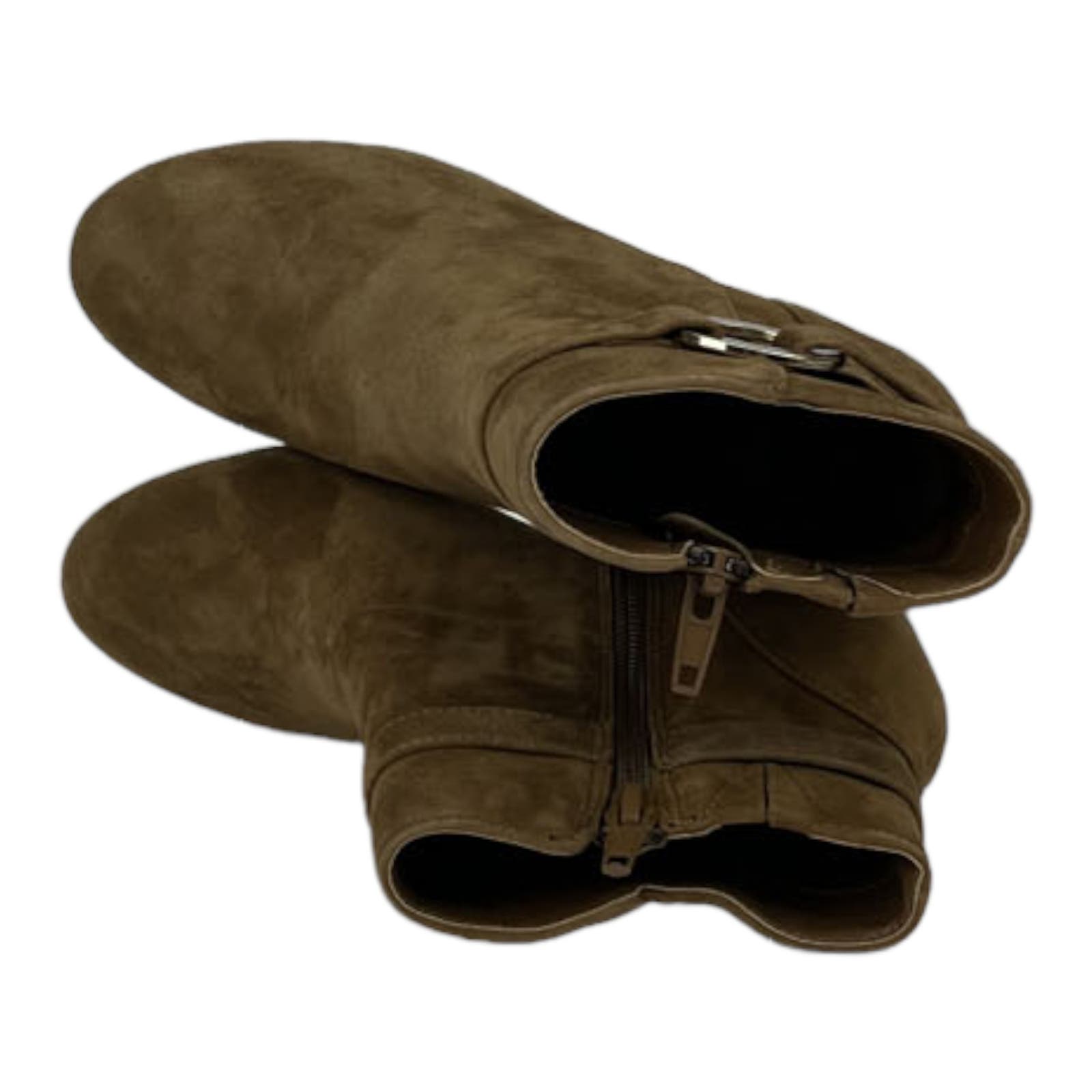 Bella Vita Women US 11 Brown Suede Block Heel Ankle Boots