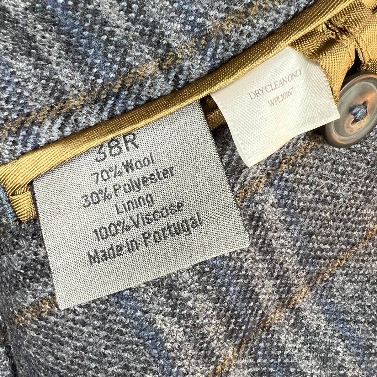 Dylan Gray Men Grey Blue Check Suit US 38R Jacket Blazer Long Sleeve