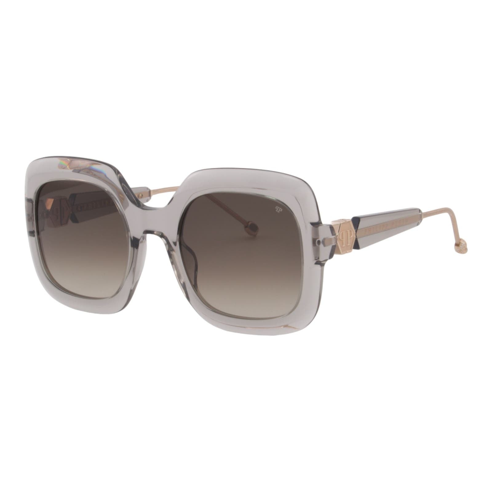 Women Designer Sunglasses SPP065S-03GU Oversized Square Transparent Frame