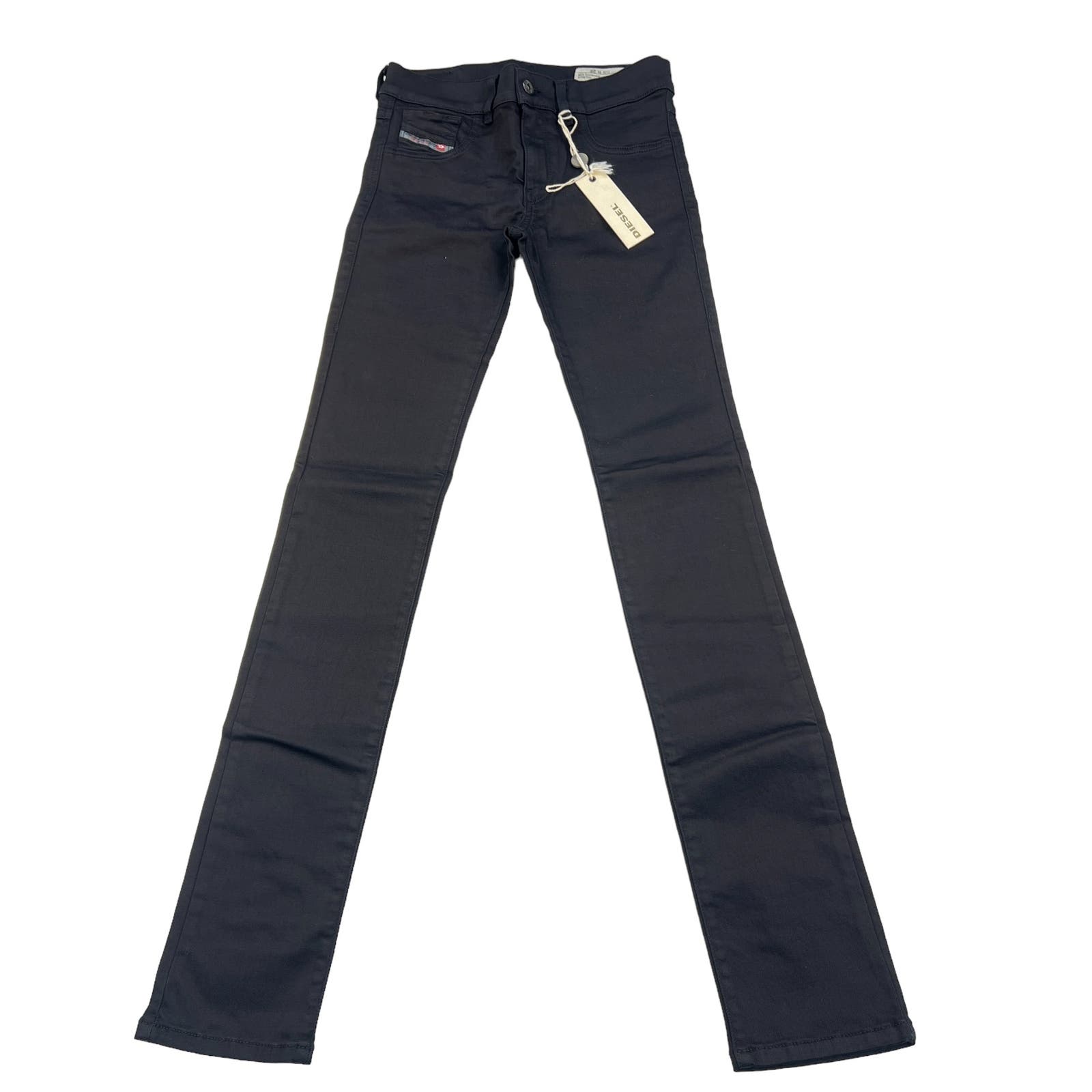 Diesel Livier Women Black Stretch Pants US 25 Super Slim Leggings