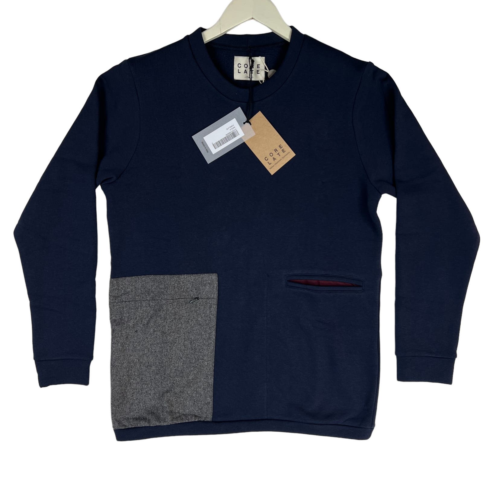Corelate Men Small Navy Blue Sweatshirt US S Long Cotton Sleeve