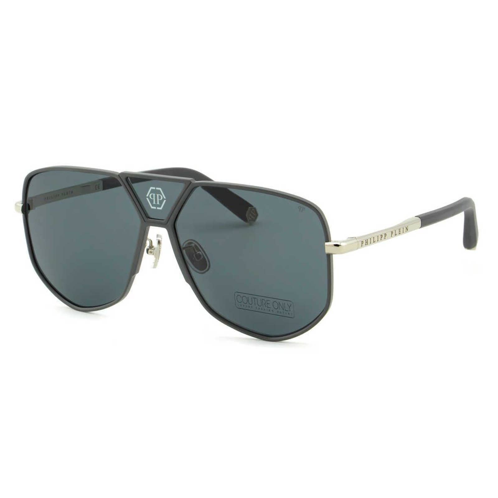 Men Gray Titanium Aviator Sunglasses SPP009M-0H70