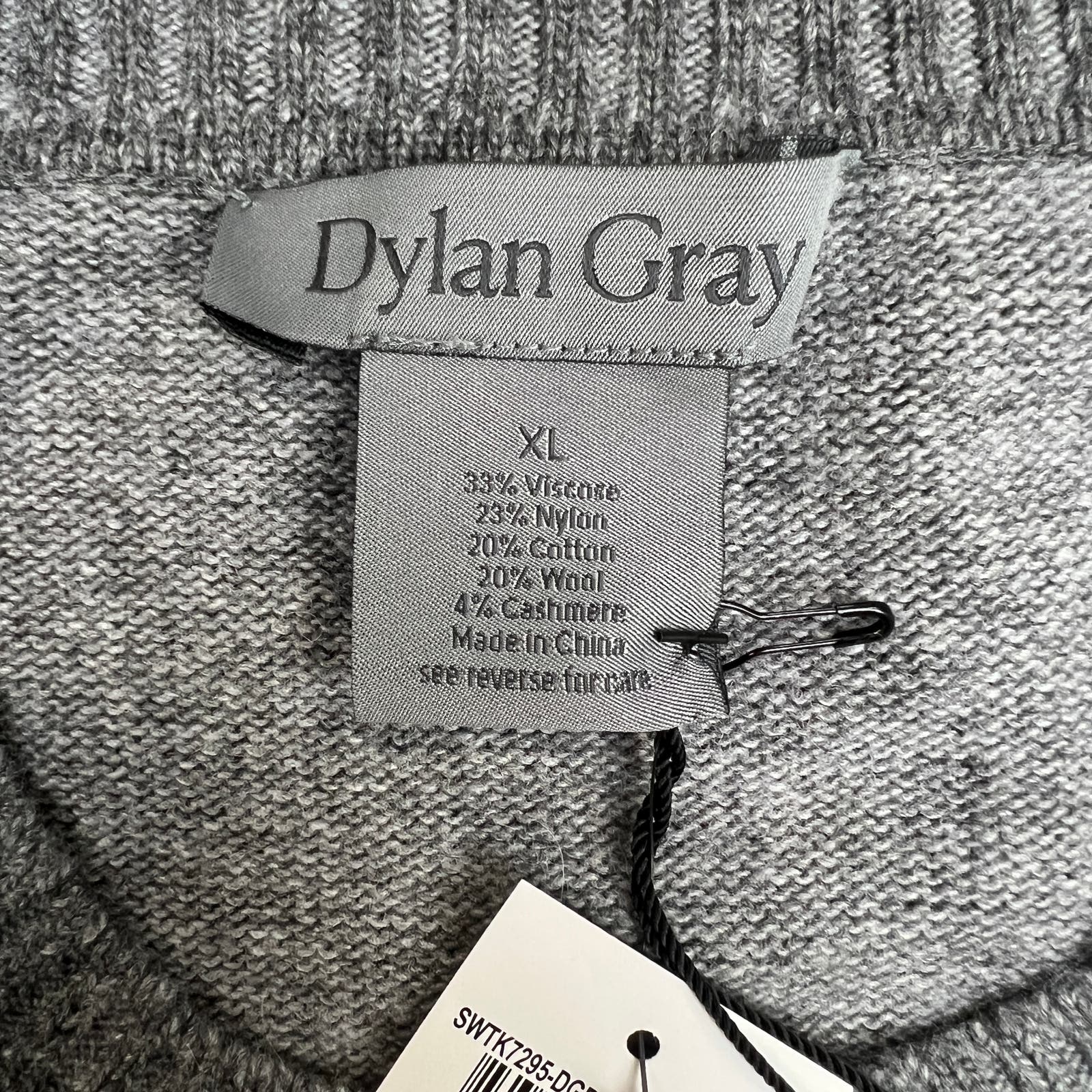 Dylan Gray Men Crewneck Wool US XL Cashmere Long Sleeve