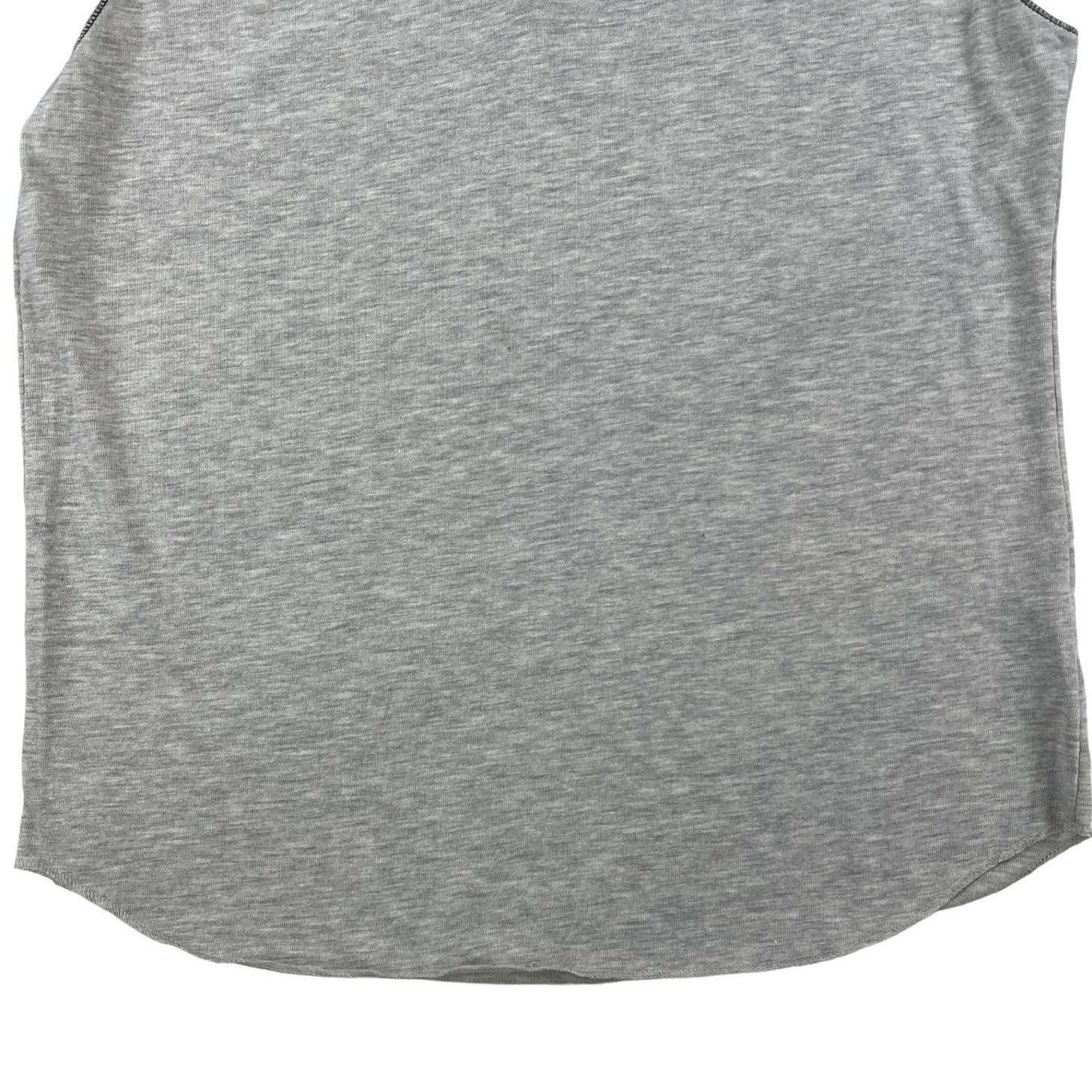 Alternative Men Grey Henley Crew Neck US XXL Middle Black Sleeve Sweatshirt