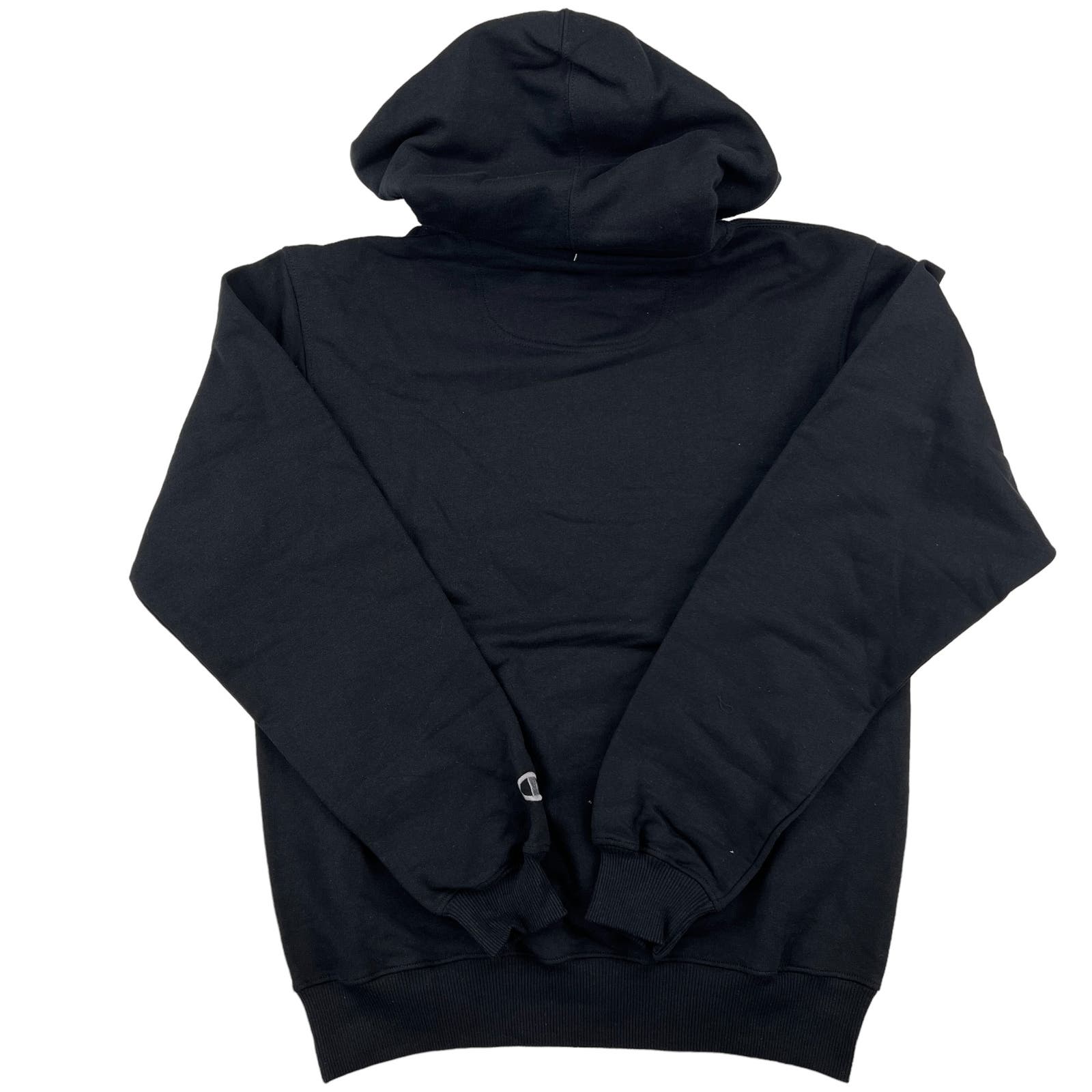 Champion Men Black Hoodie US S Logo Printed Long Sleeve