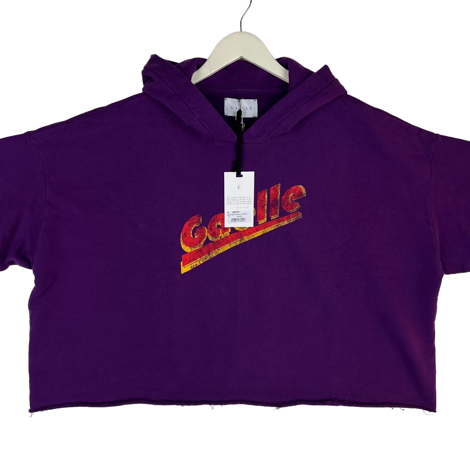 Gaelle Paris Women Purple Oversized Hoody IT 2 Long Sleeve Cotton