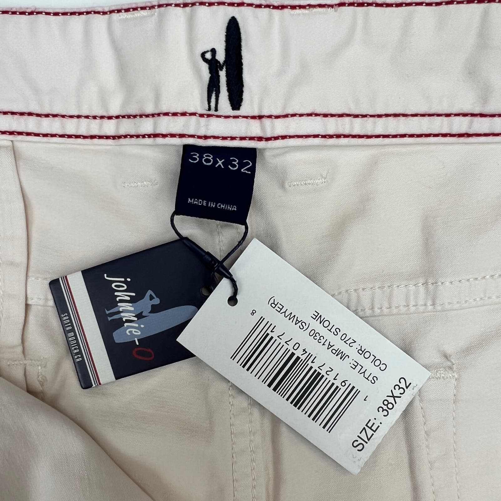Johnnie-O Sawyer Men Stone White Jeans US 38x32 Slim Fit