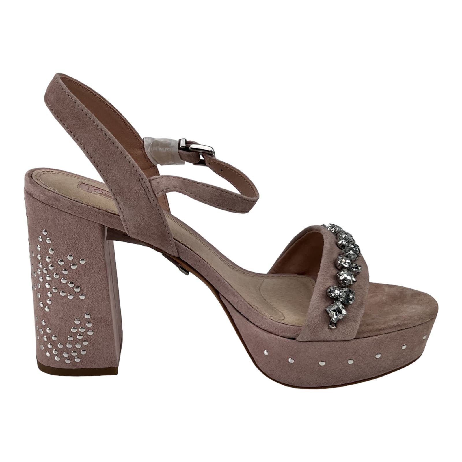 Lovely Women US 6.5 Nude Rhinestone Platform High Heels