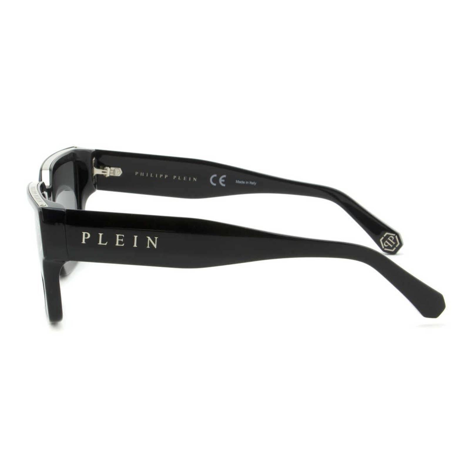 Men Black Square Sunglasses SPP005M-700X Black & Silver