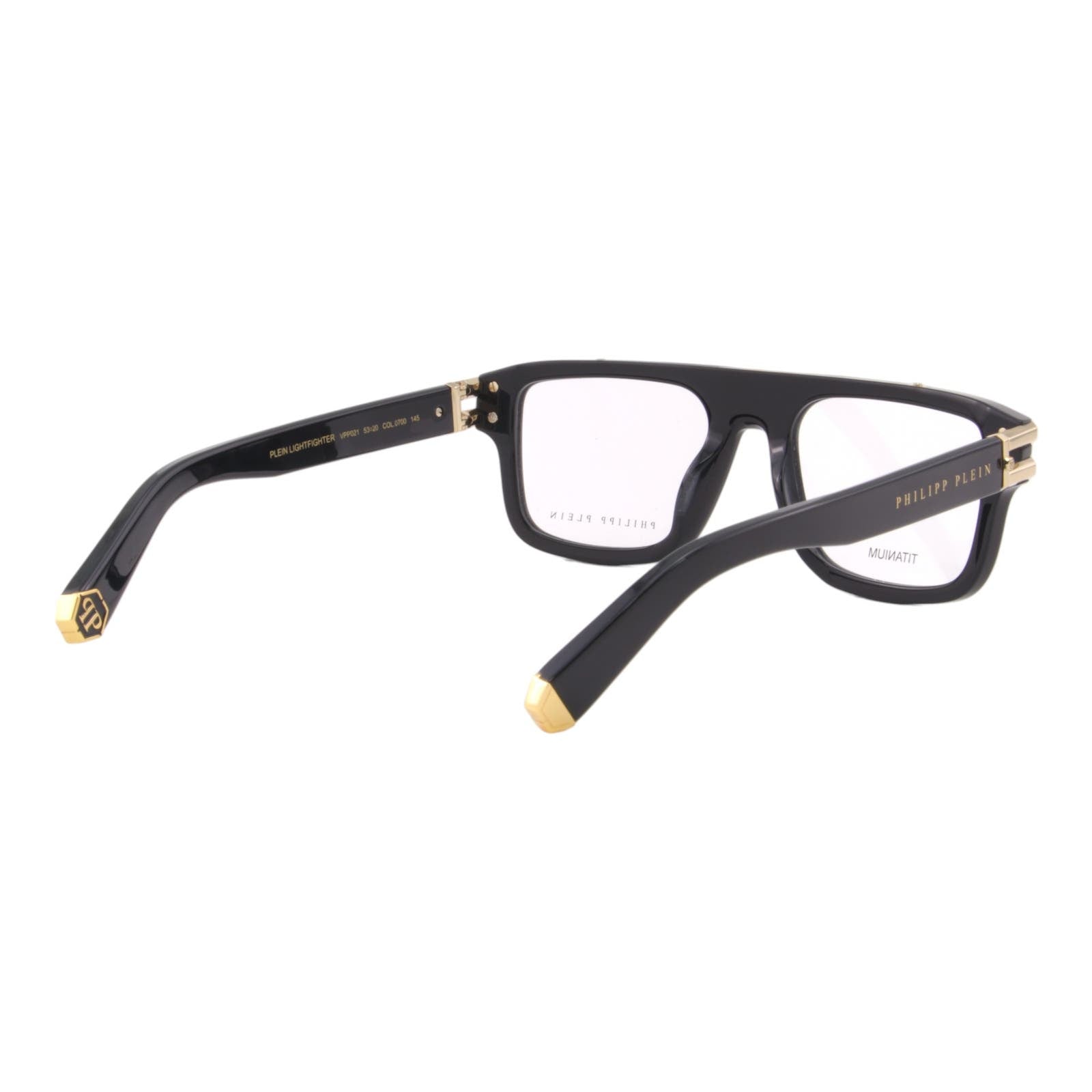 Men Square Glasses VPP021M-0700 Black & Gold Titanium Optical Frame