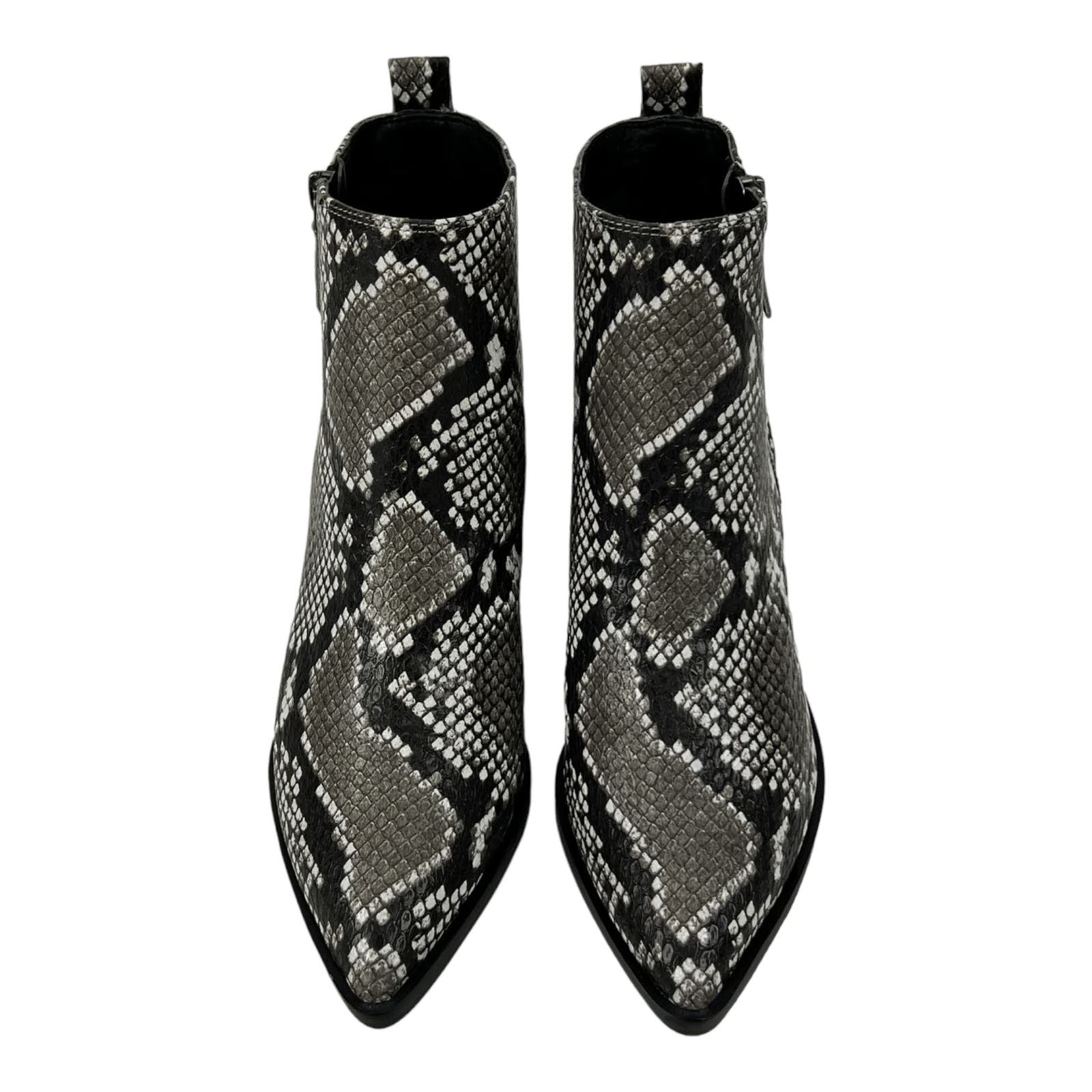 Treasure & Bond Women US 8 Pointed Toe Snake Print Ankle Boots Shoes