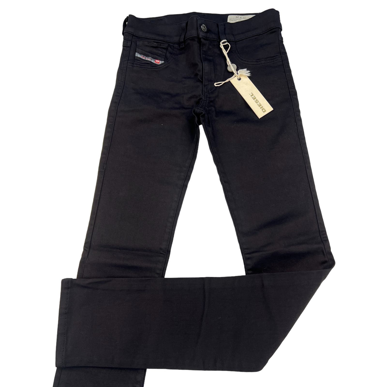 Diesel Livier Women Black Stretch Pants US 25 Super Slim Leggings