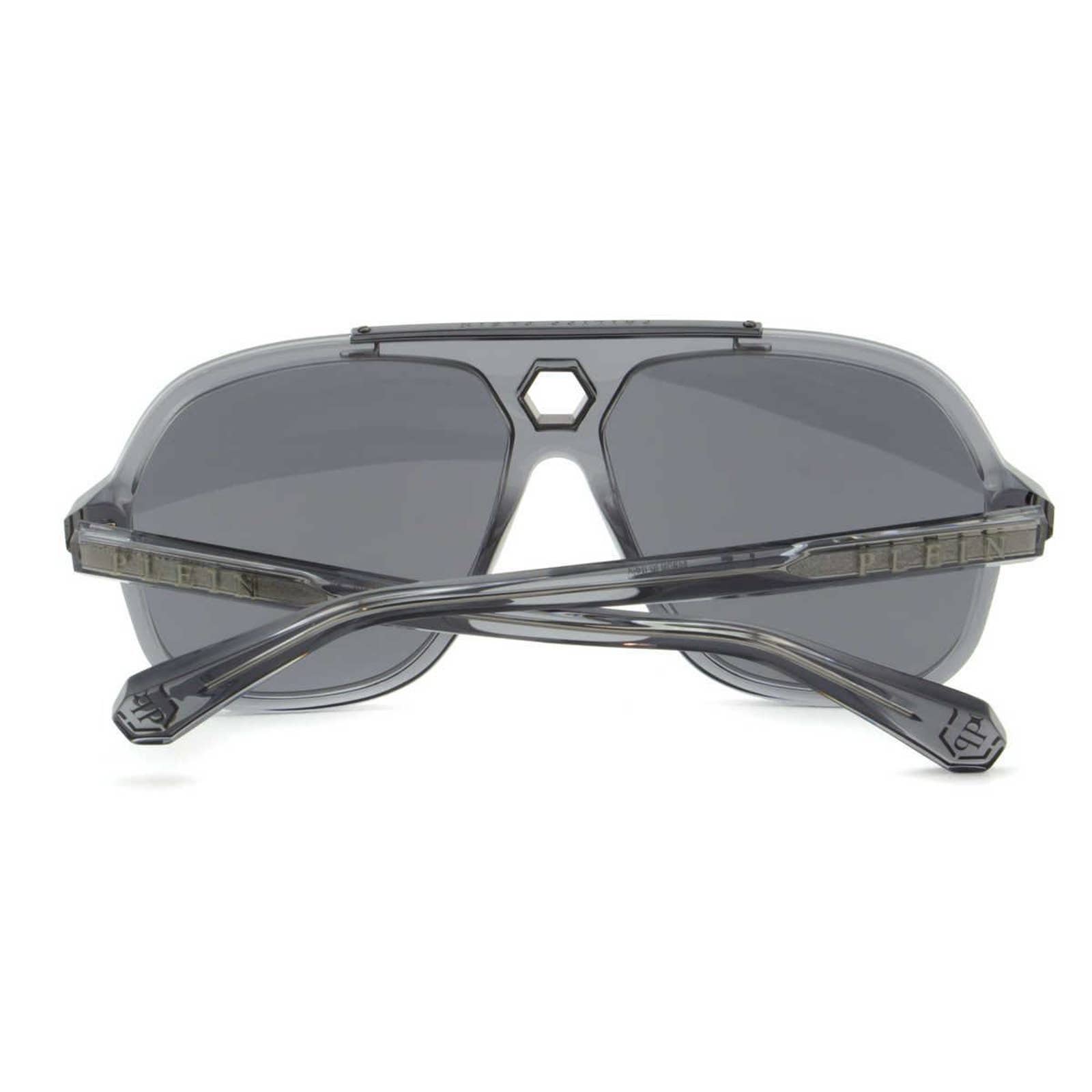Men Gray Translucent Square Sunglasses SPP004V-9MBX