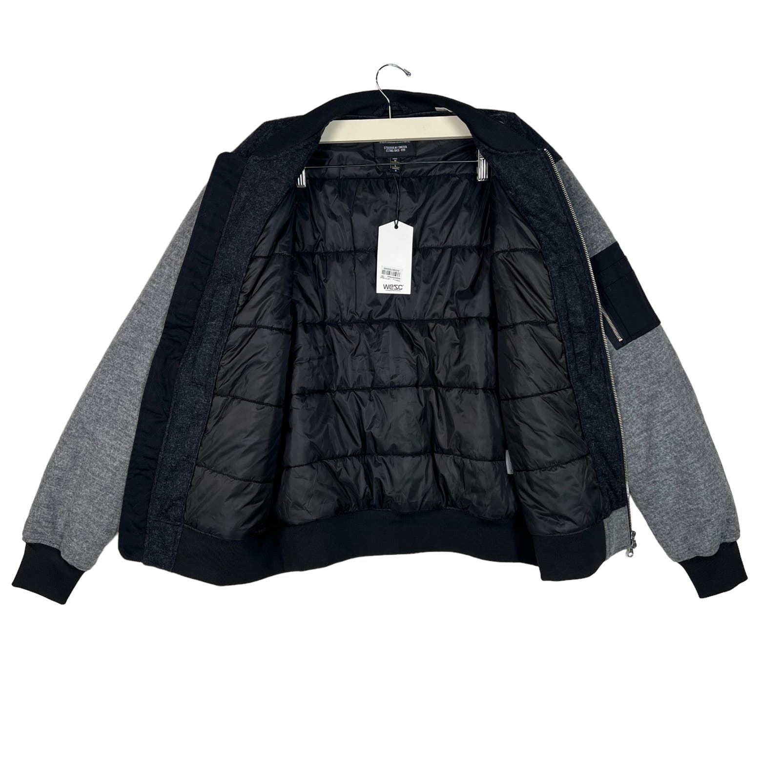 Wesc Mumel Men US M Melange Grey Jacket Flannel Bomber