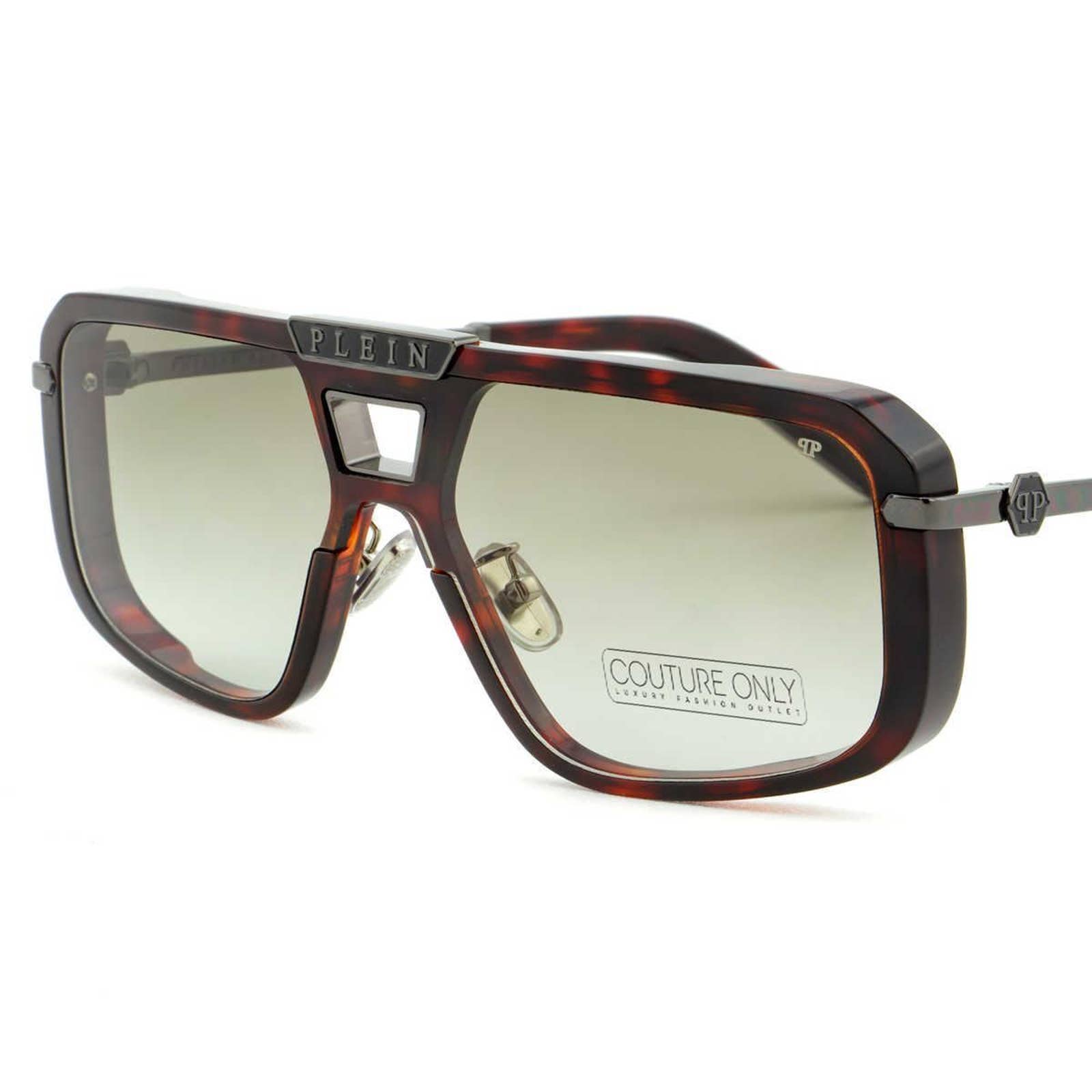 Men Square Shield Havana Brown Sunglasses SPP008M-0777